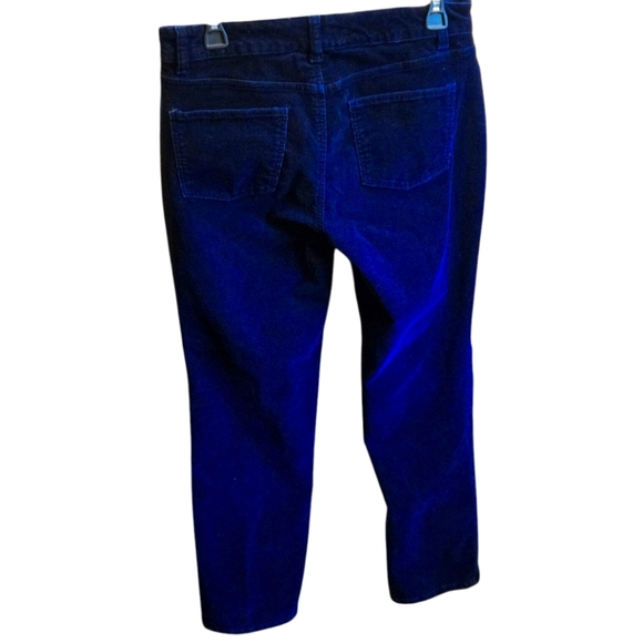 Talbots Corduroy Classic Indigo Blue Straight Leg Jeans 5 pocket Women size 8P - Picture 2 of 11